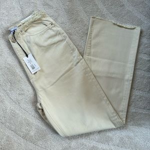 Frayed WB, straight twill denim jeans